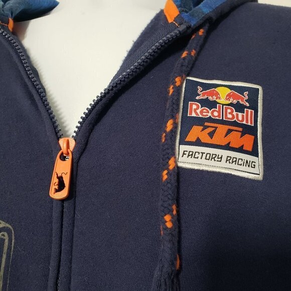 Red Bull KTM Racing Sweatshirt Blue Hooded Full Zip Jacket Mens Sz Large - Picture 4 of 15